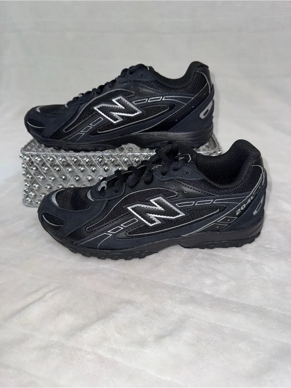New Balance 204L Lace Black Grey Sz 5.5Y/7W G204L2PR 🖤✨